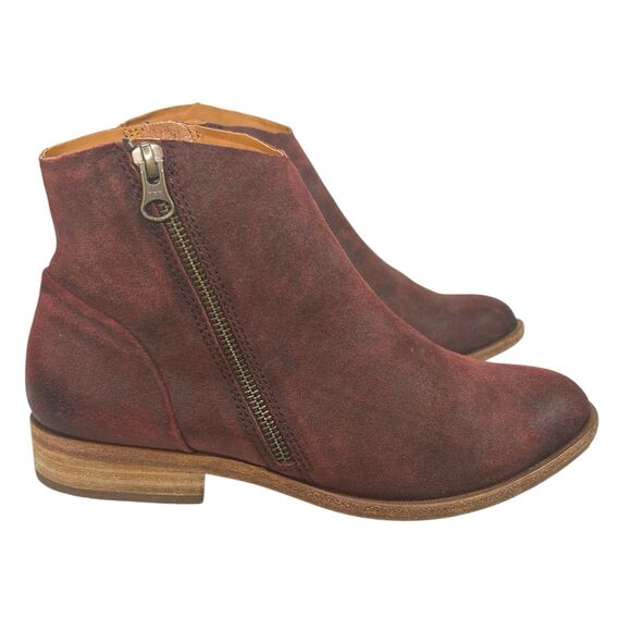 Kork-Ease Shoes - Kork-Ease Riley Boots Dark Brick Distressed Red Leather Ankle Zipper Women’s 8.5